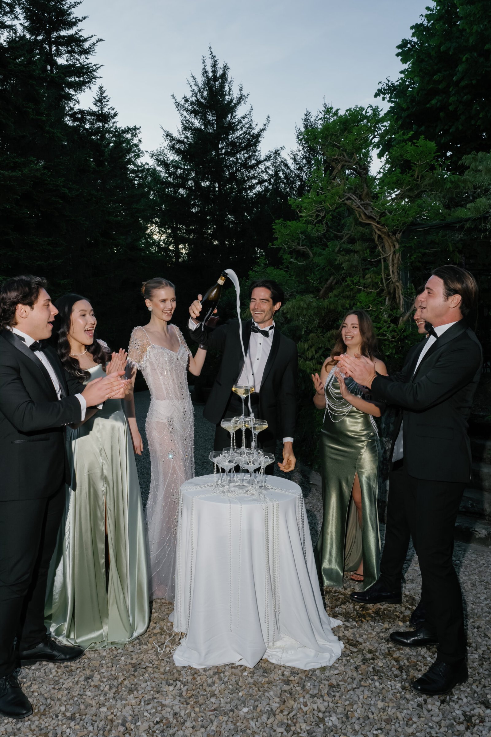 Luxury villa and arrival scene