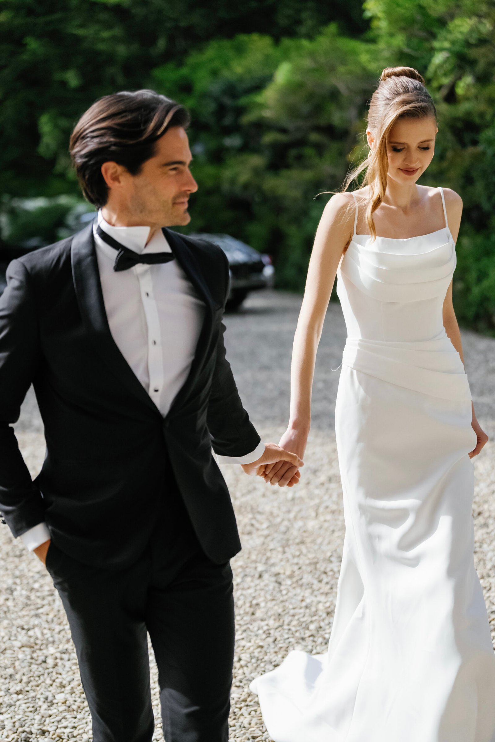 Couple walking hand in hand