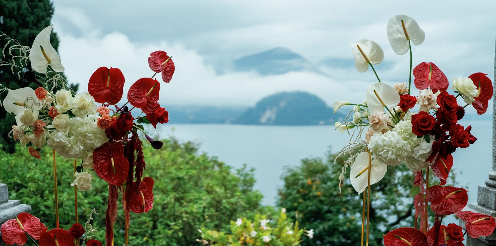 Airy transparent floral installation