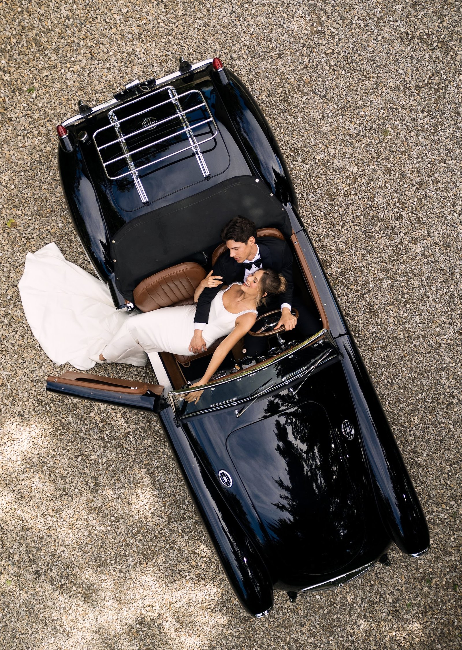 Vintage car editorial scene